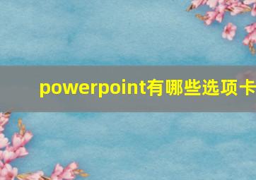 powerpoint有哪些选项卡