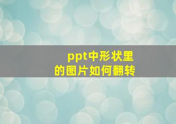 ppt中形状里的图片如何翻转