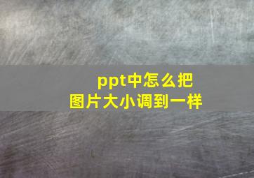 ppt中怎么把图片大小调到一样