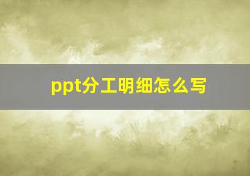 ppt分工明细怎么写