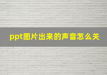 ppt图片出来的声音怎么关