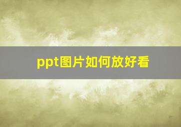 ppt图片如何放好看