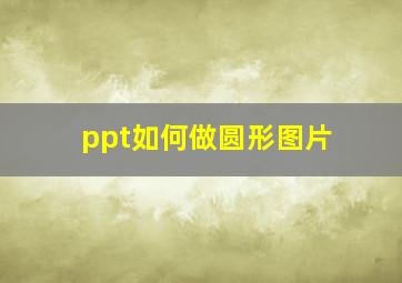 ppt如何做圆形图片