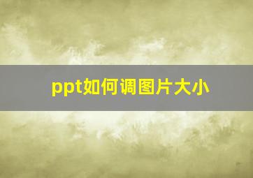 ppt如何调图片大小