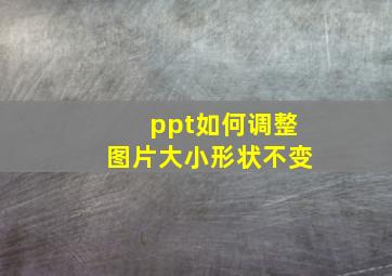 ppt如何调整图片大小形状不变