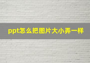 ppt怎么把图片大小弄一样