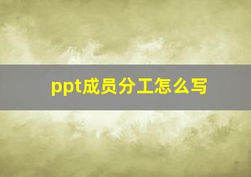 ppt成员分工怎么写