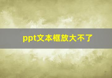 ppt文本框放大不了