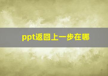 ppt返回上一步在哪