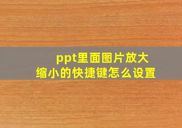 ppt里面图片放大缩小的快捷键怎么设置