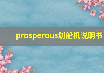 prosperous划船机说明书