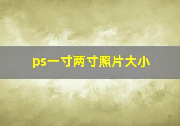 ps一寸两寸照片大小