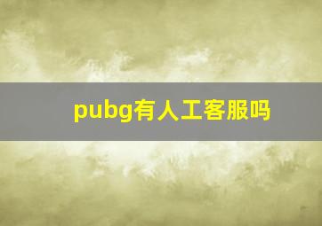 pubg有人工客服吗