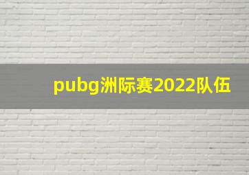 pubg洲际赛2022队伍