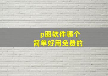 p图软件哪个简单好用免费的