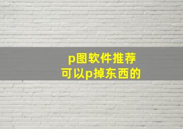 p图软件推荐可以p掉东西的