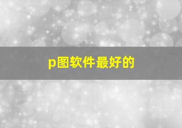 p图软件最好的