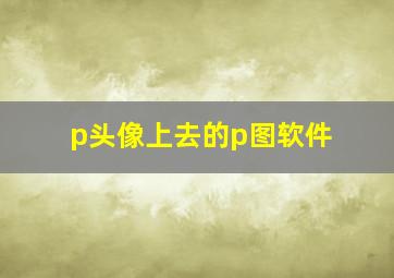 p头像上去的p图软件