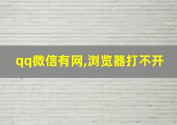 qq微信有网,浏览器打不开