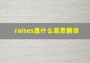 raises是什么意思翻译