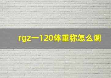 rgz一120体重称怎么调