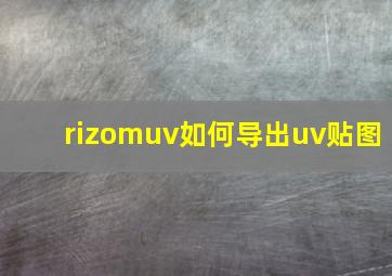 rizomuv如何导出uv贴图