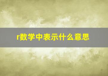 r数学中表示什么意思