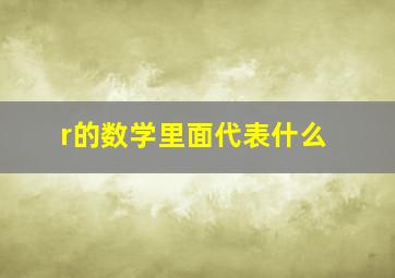 r的数学里面代表什么