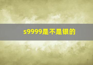 s9999是不是银的