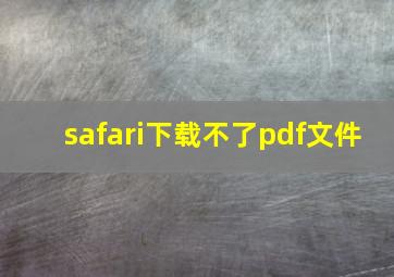 safari下载不了pdf文件