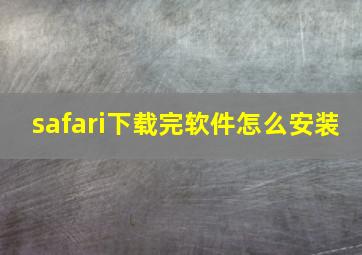 safari下载完软件怎么安装