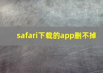 safari下载的app删不掉