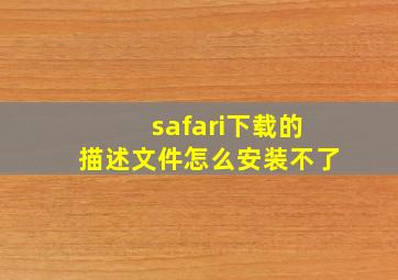 safari下载的描述文件怎么安装不了