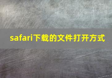 safari下载的文件打开方式