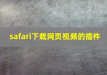 safari下载网页视频的插件