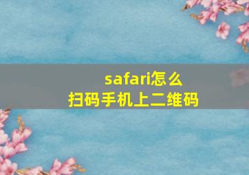 safari怎么扫码手机上二维码