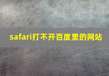 safari打不开百度里的网站