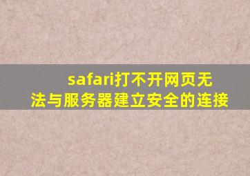 safari打不开网页无法与服务器建立安全的连接