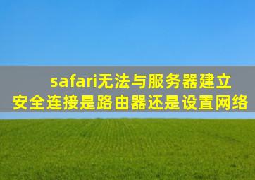 safari无法与服务器建立安全连接是路由器还是设置网络