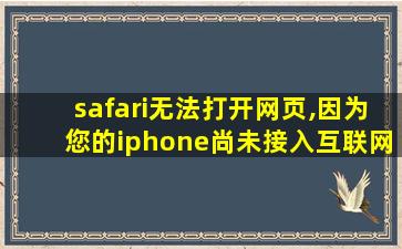 safari无法打开网页,因为您的iphone尚未接入互联网