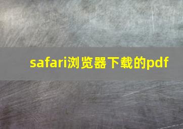 safari浏览器下载的pdf