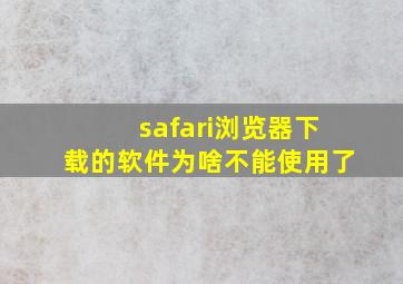 safari浏览器下载的软件为啥不能使用了