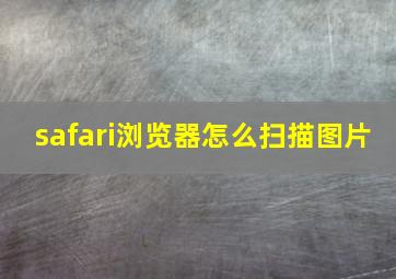 safari浏览器怎么扫描图片