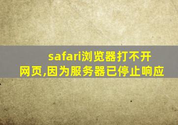 safari浏览器打不开网页,因为服务器已停止响应