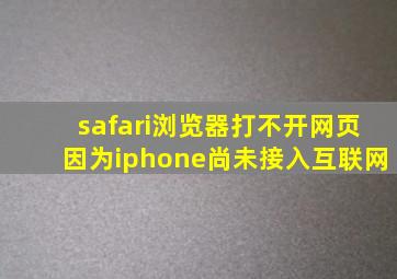 safari浏览器打不开网页因为iphone尚未接入互联网