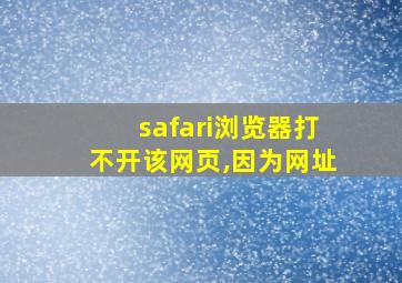 safari浏览器打不开该网页,因为网址