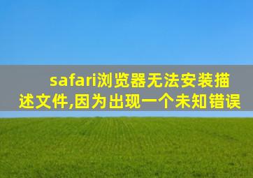 safari浏览器无法安装描述文件,因为出现一个未知错误