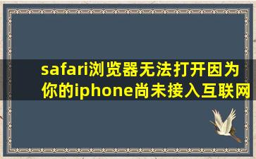 safari浏览器无法打开因为你的iphone尚未接入互联网