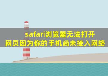 safari浏览器无法打开网页因为你的手机尚未接入网络