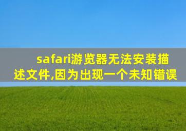 safari游览器无法安装描述文件,因为出现一个未知错误